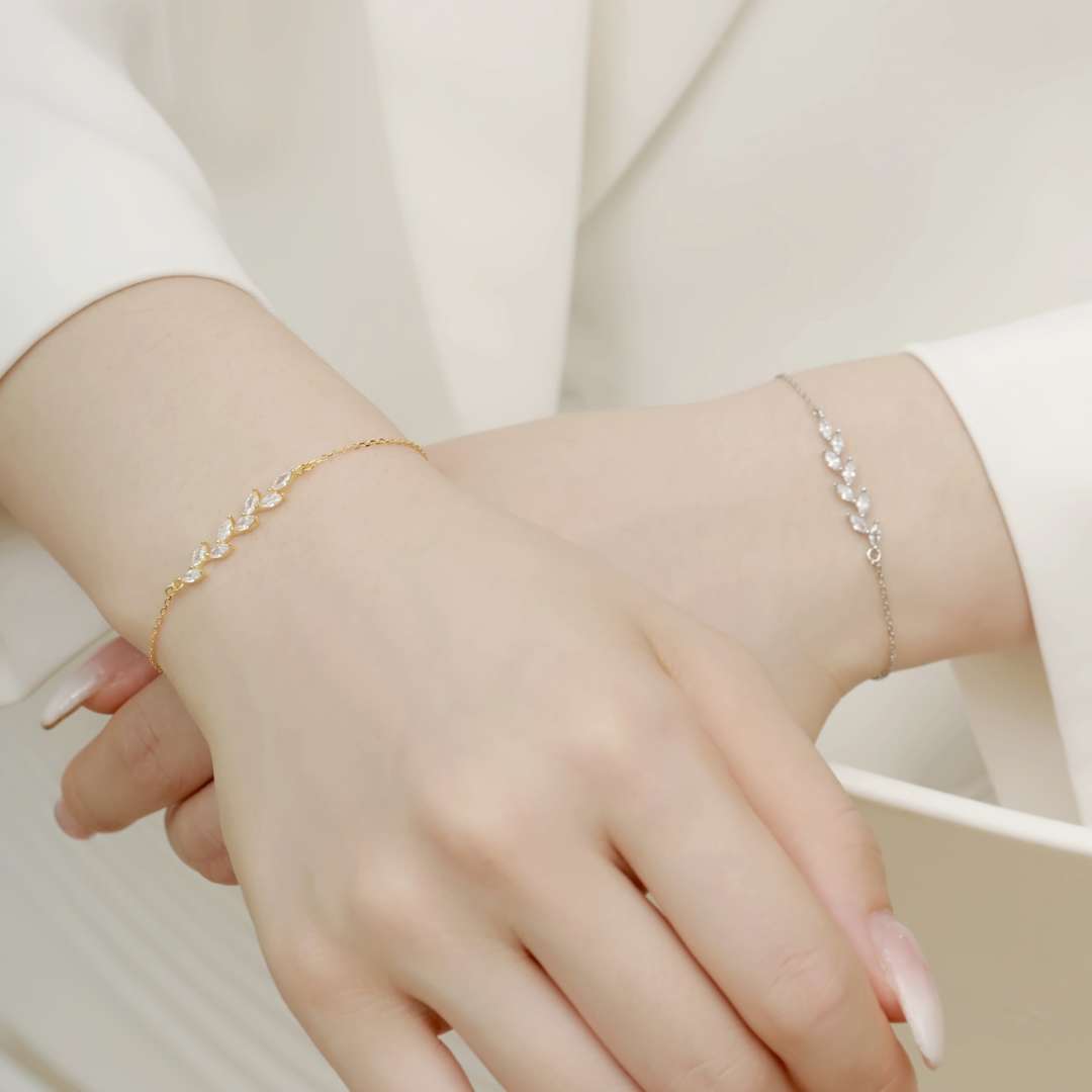 [Royal Jewellery]Elegant Wheat Leaves Shape Bracelet