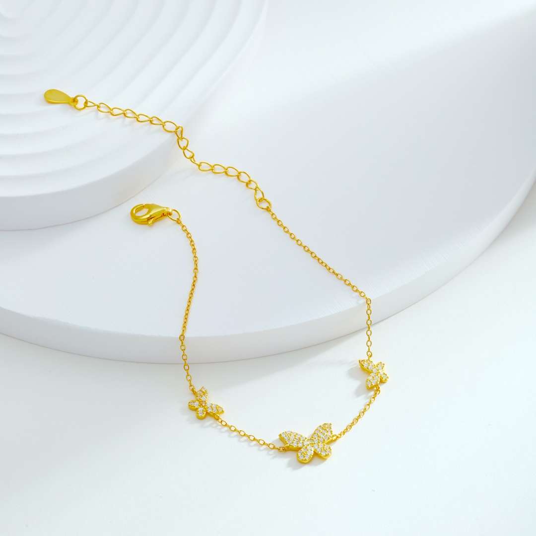 [Royal Jewellery]Delicate Butterfly Pendant Bracelet