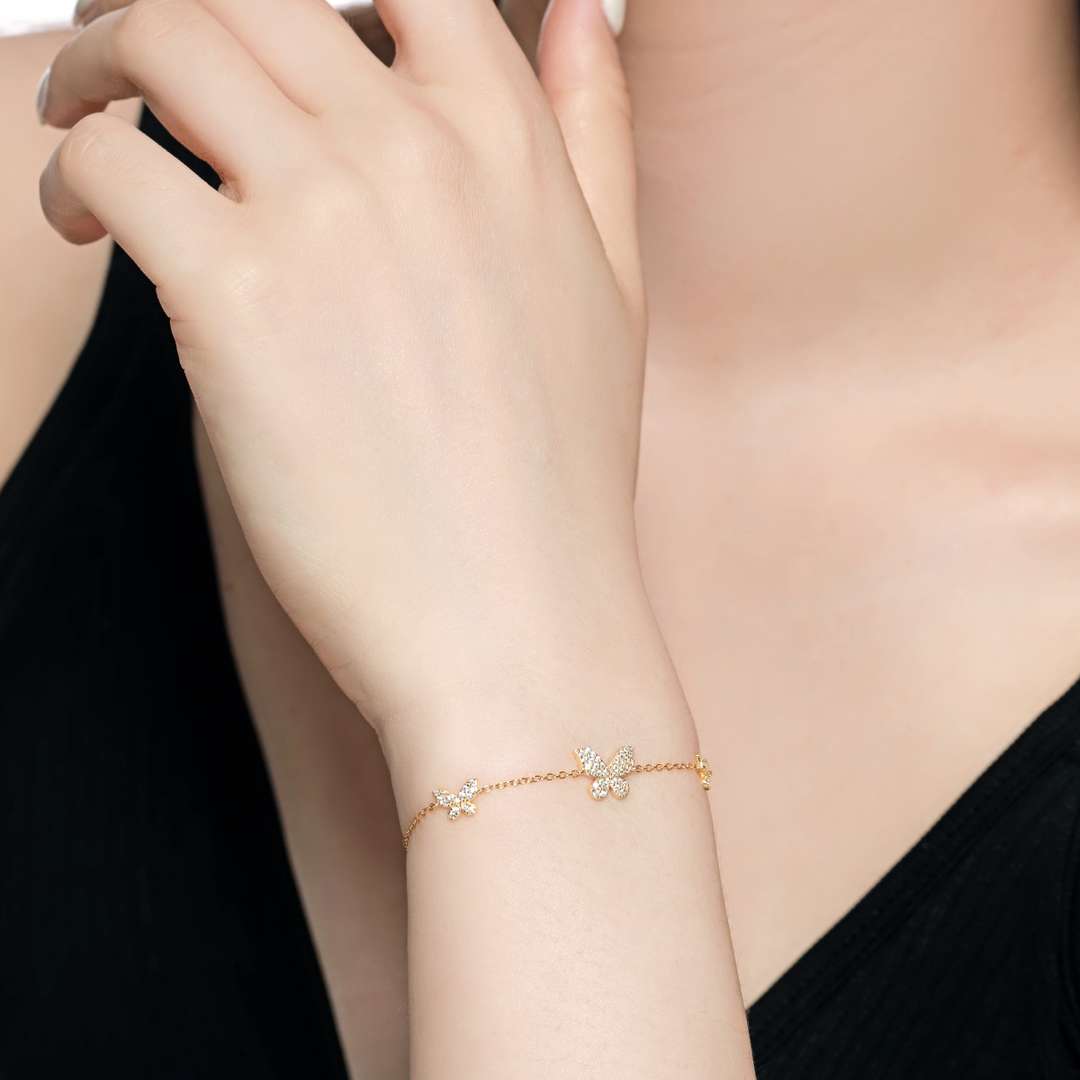 [Royal Jewellery]Delicate Butterfly Pendant Bracelet