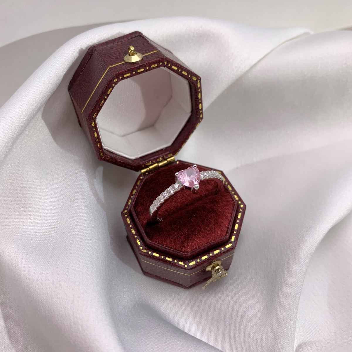 [Royal Jewellery]0.5 Carat CaratEternity Charming Heart Shape Lover Ring