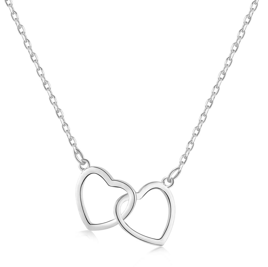 [ROYAL]Sterling Silver Love Double Ring Necklace