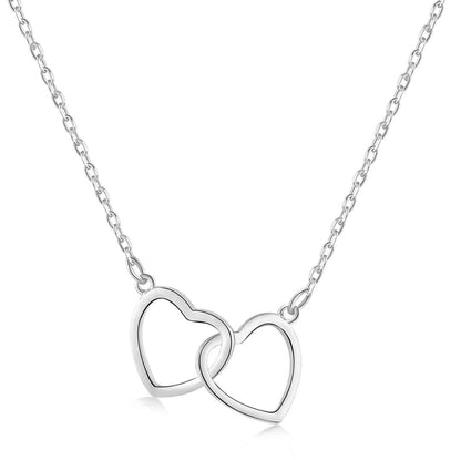 [ROYAL]Sterling Silver Love Double Ring Necklace