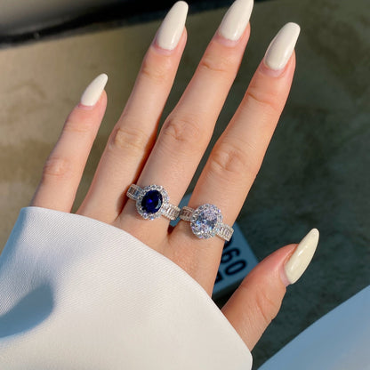 [Royal Jewellery]1.5 Carat Dazzling Charming Oval Cut Banquet Ring