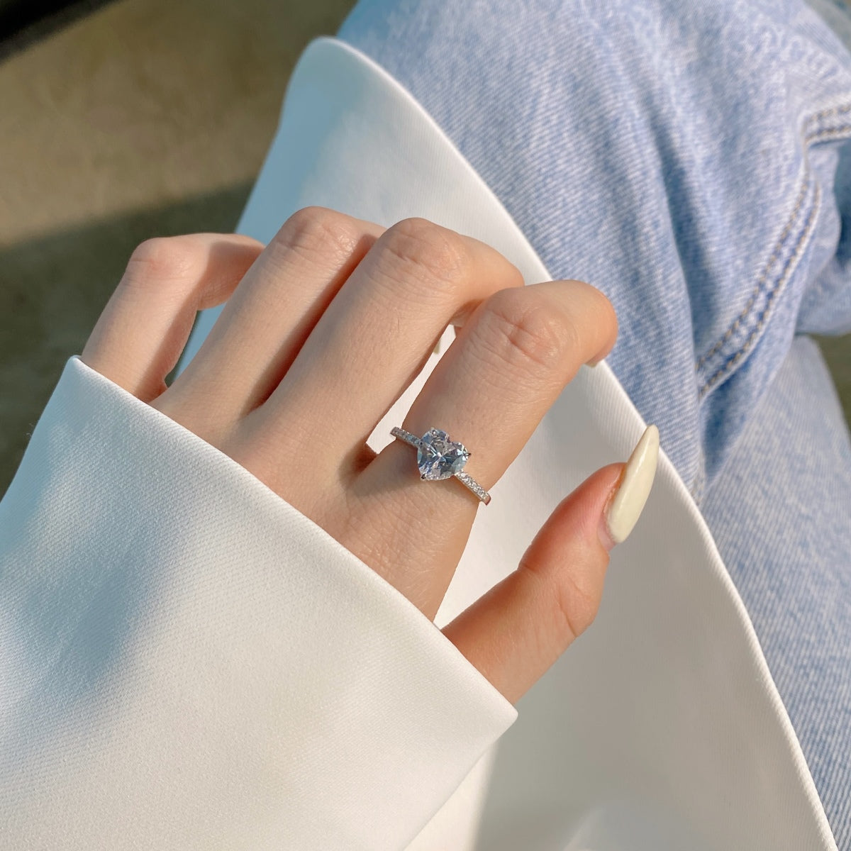 [Royal Jewellery]2.0 Carat Dazzling Lustrous Heart Cut Lover Ring