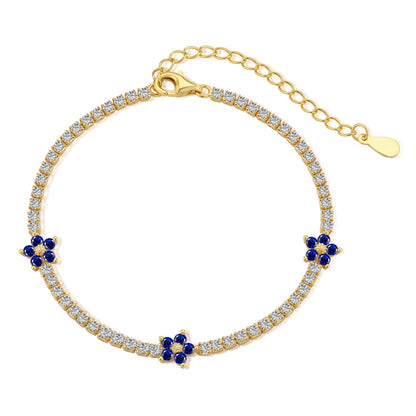 [Royal Jewellery]Sparkling Flower Shape Tennis Bracelet