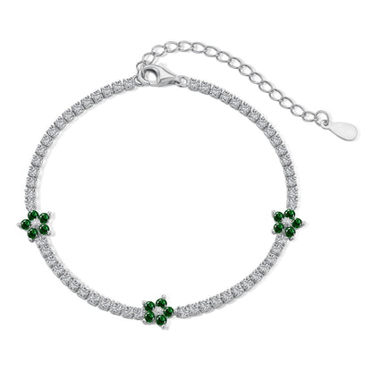 [Royal Jewellery]Sparkling Flower Shape Tennis Bracelet