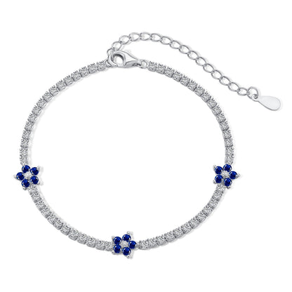 [Royal Jewellery]Sparkling Flower Shape Tennis Bracelet