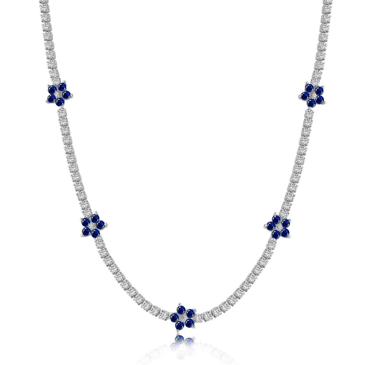 [Royal Jewellery]Luxurious Colorful Flower Tennis Necklace