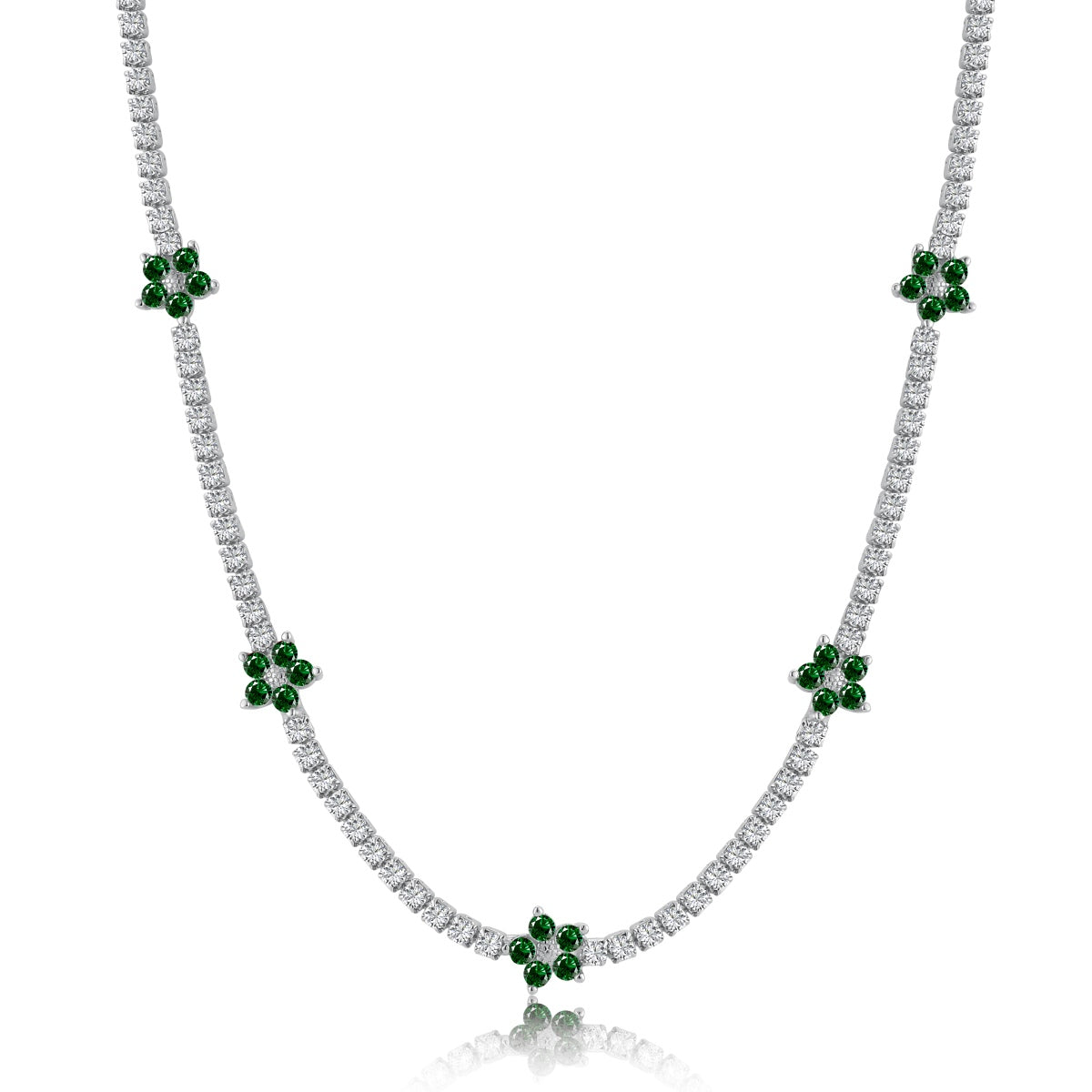 [Royal Jewellery]Luxurious Colorful Flower Tennis Necklace