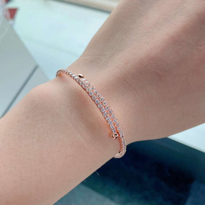 [Royal Jewellery]Row of Diamonds Round Fashion Bracelet