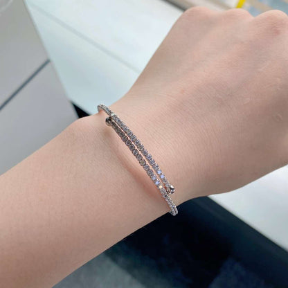 [Royal Jewellery]Row of Diamonds Round Fashion Bracelet
