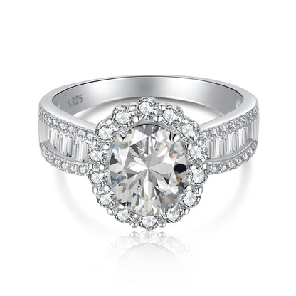 [ROYAL]1.5 Carat Dazzling Charming Oval Cut Banquet Ring