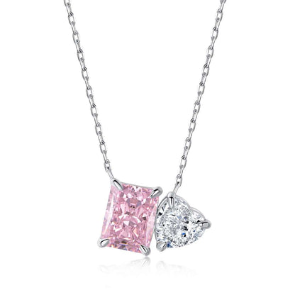 [ROYAL]Dazzling Square & Heart Shape Necklace