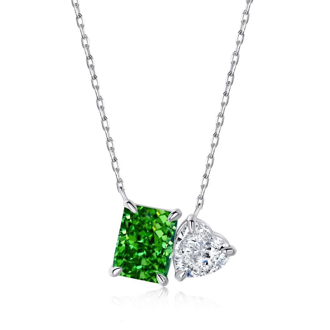 [Royal Jewellery]Dazzling Square & Heart Shape Necklace