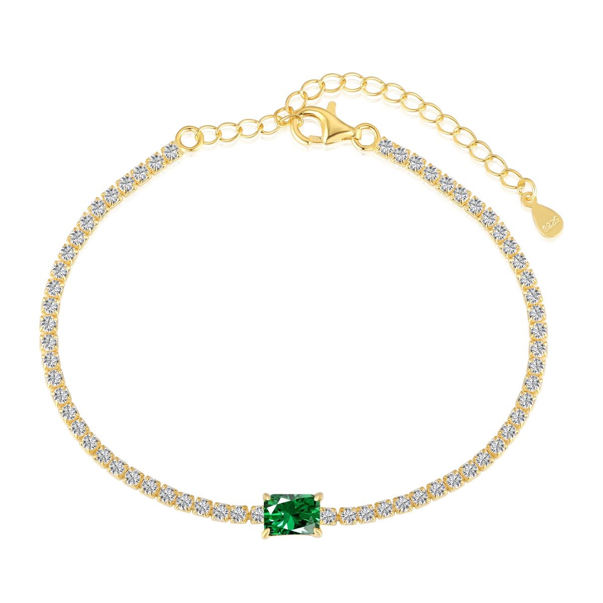 [Royal Jewellery]1.0 Carat Unique Emerald Cut Banquet Bracelet