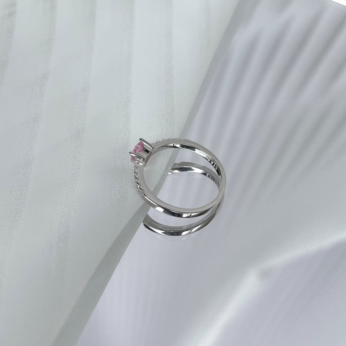 [Royal Jewellery]0.5 Carat CaratEternity Charming Heart Shape Lover Ring