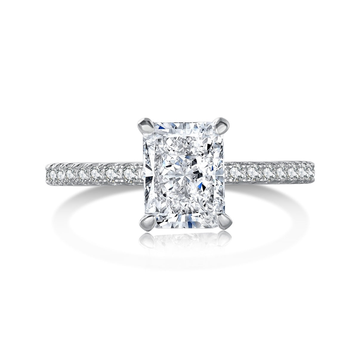 [Royal Jewellery]2.0 Carat Dazzling Sparkling Radiant Cut Party Ring