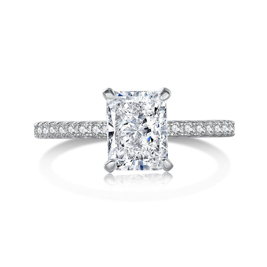 [Royal Jewellery]2.0 Carat Dazzling Sparkling Radiant Cut Party Ring