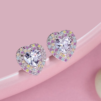 [Royal Jewellery]Dazzling Heart Shape Lover Earrings
