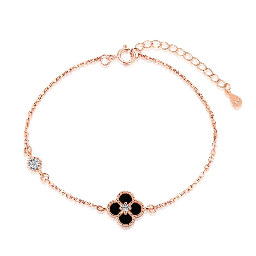 [Royal Jewellery]Delicate Four Leaf Clover Bracelet