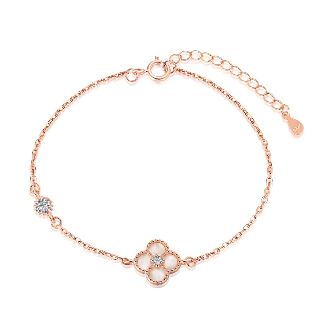 [Royal Jewellery]Delicate Four Leaf Clover Bracelet