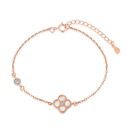 [Royal Jewellery]Delicate Four Leaf Clover Bracelet