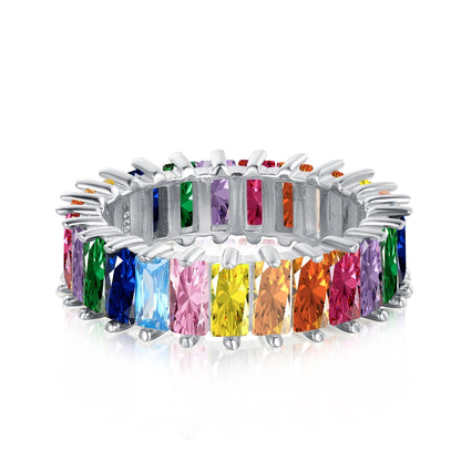 [Royal Jewellery]Unique Colorful Radiant Cut RIng