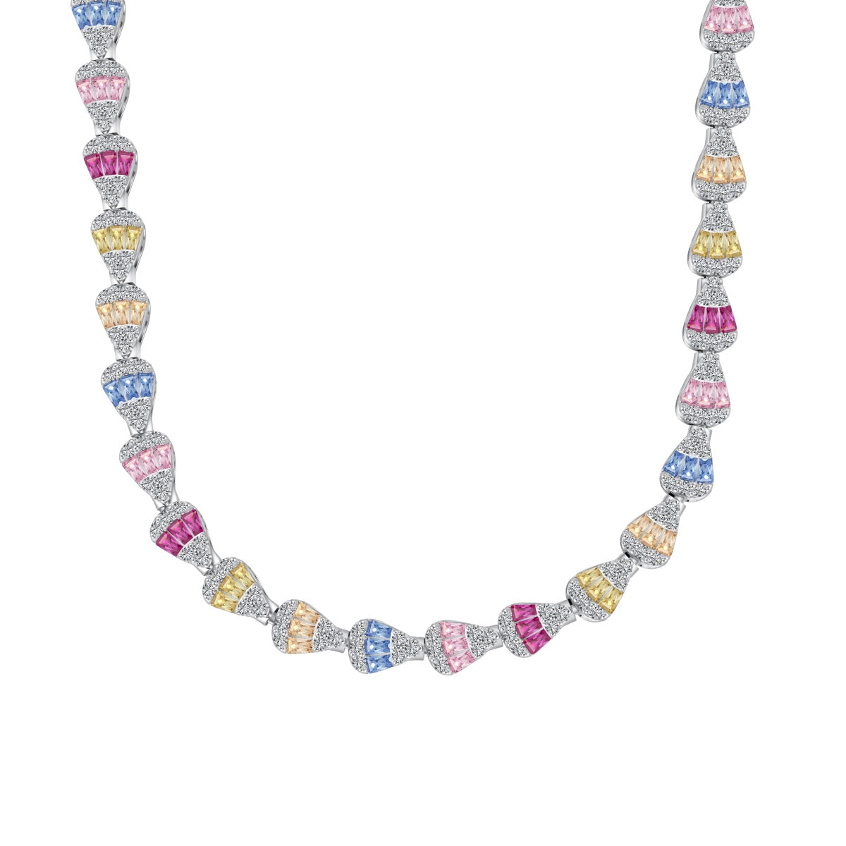[Royal Jewellery]Radiant Colorful Rainbow Necklace