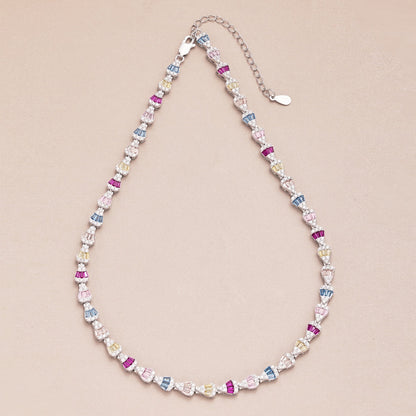 [Royal Jewellery]Radiant Colorful Rainbow Necklace