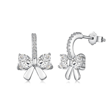 [Royal Jewellery]Exquisite Earrings With Heart-Shaped Bow Design