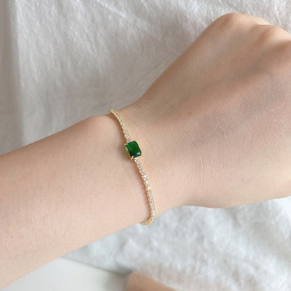 [Royal Jewellery]1.0 Carat Unique Emerald Cut Banquet Bracelet