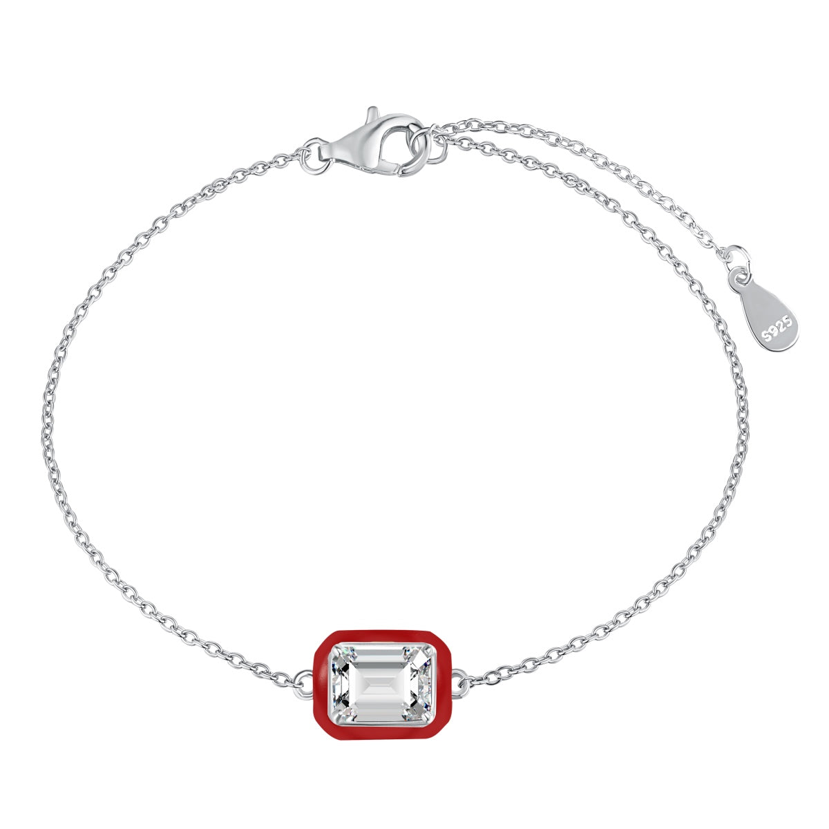 [Royal Jewellery]2.0 Carat Sparkling Colorful Emerald Cut Daily Bracelet