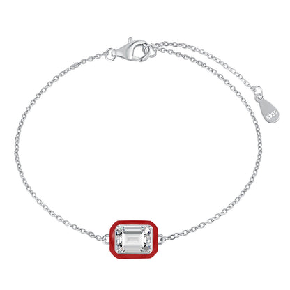 [Royal Jewellery]2.0 Carat Sparkling Colorful Emerald Cut Daily Bracelet
