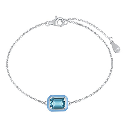 [Royal Jewellery]2.0 Carat Sparkling Colorful Emerald Cut Daily Bracelet