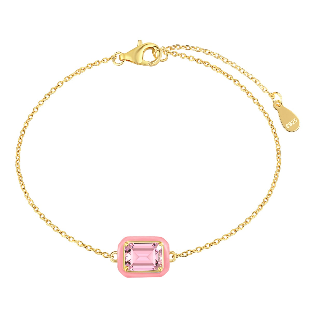 [Royal Jewellery]2.0 Carat Sparkling Colorful Emerald Cut Daily Bracelet