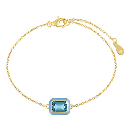 [Royal Jewellery]2.0 Carat Sparkling Colorful Emerald Cut Daily Bracelet