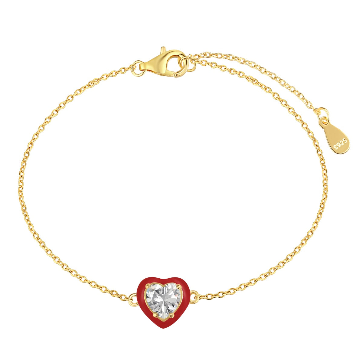 [ROYAL]Sparkling Romantic Heart Shape Lover Bracelet