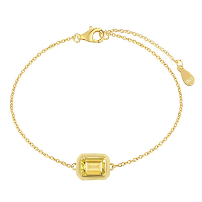 [Royal Jewellery]2.0 Carat Sparkling Colorful Emerald Cut Daily Bracelet