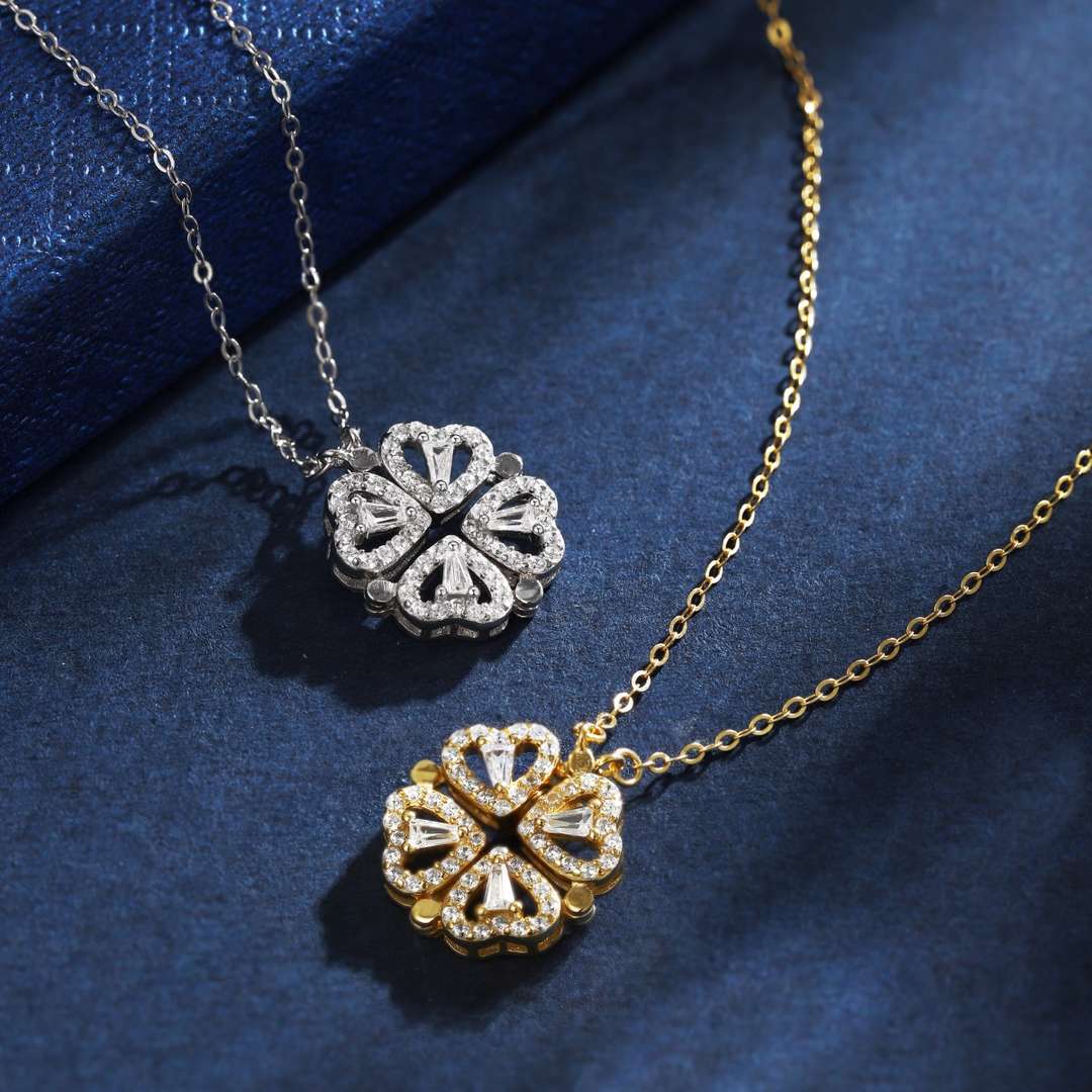 [Royal Jewellery]Ornate Heart Cut Flower Shape Necklace