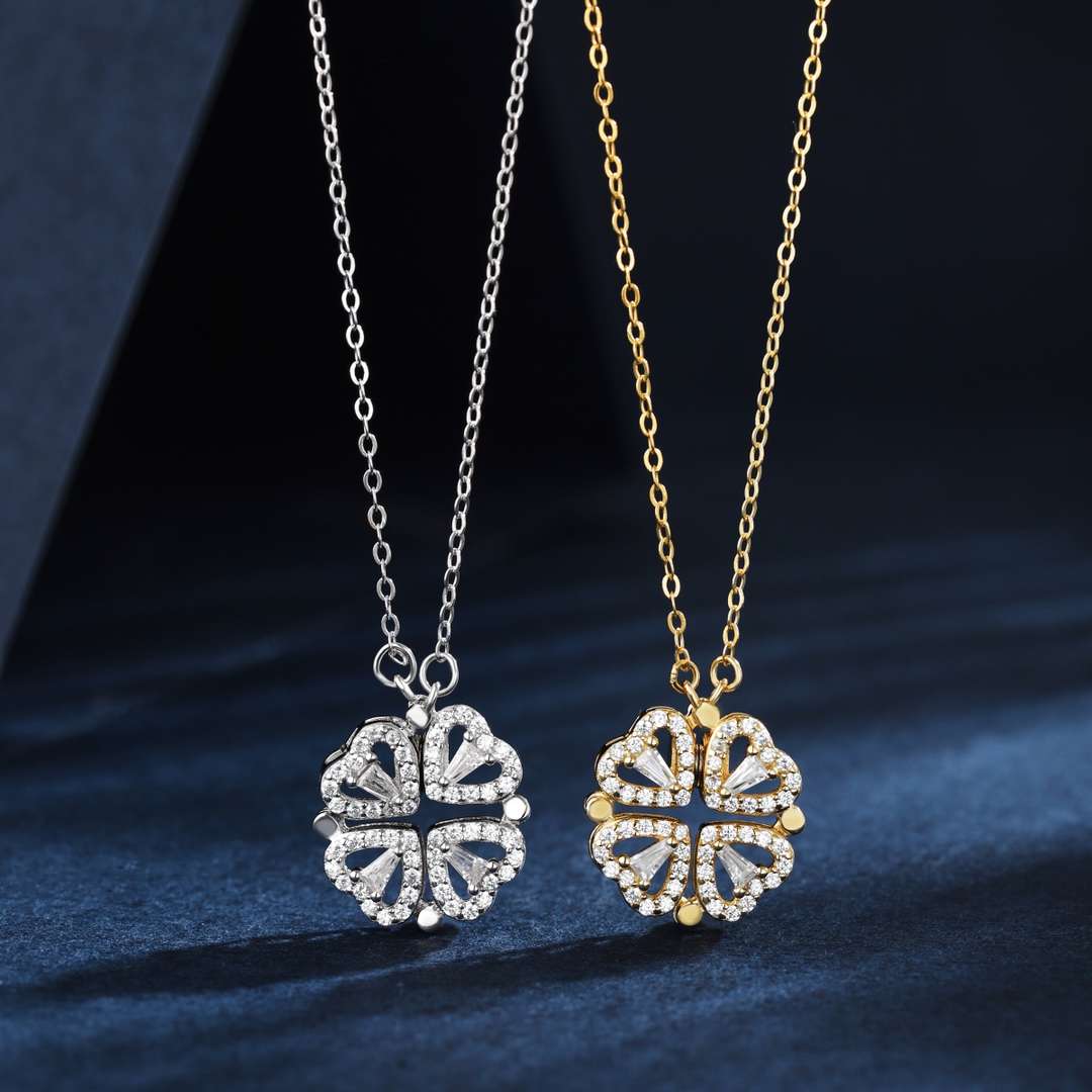 [Royal Jewellery]Ornate Heart Cut Flower Shape Necklace