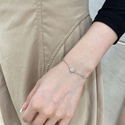 [Royal Jewellery]Dazzling Round Cut Shape Bracelet
