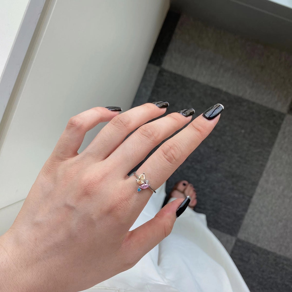 [Royal Jewellery]Radiant Colorful Multi Cut Daily Ring