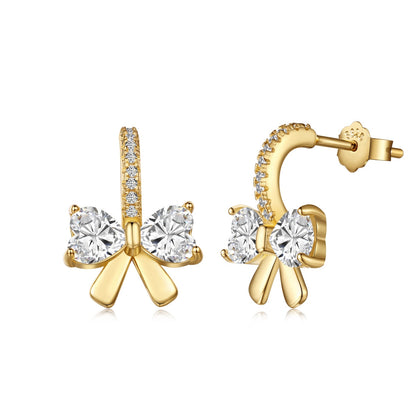 [Royal Jewellery]Exquisite Earrings With Heart-Shaped Bow Design