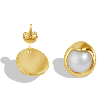 [Royal Jewellery]Dainty Bread Pearl Earrings