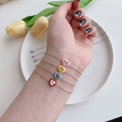 [Royal Jewellery]Sparkling Romantic Heart Shape Lover Bracelet