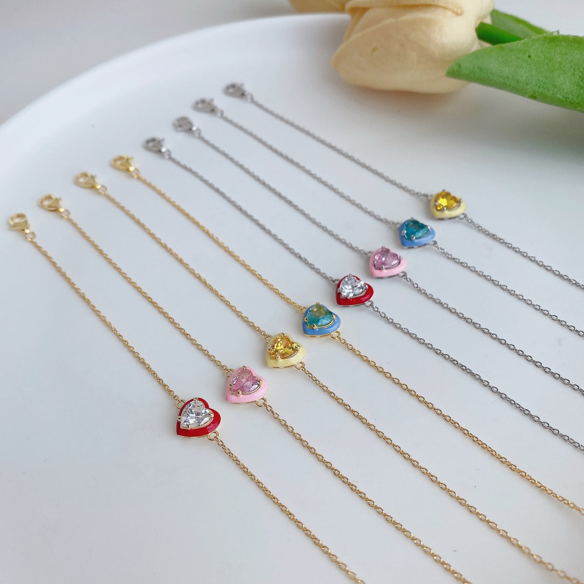 [Royal Jewellery]Sparkling Romantic Heart Shape Lover Bracelet