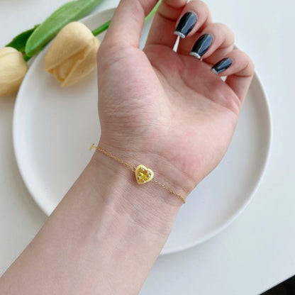 [Royal Jewellery]Sparkling Romantic Heart Shape Lover Bracelet