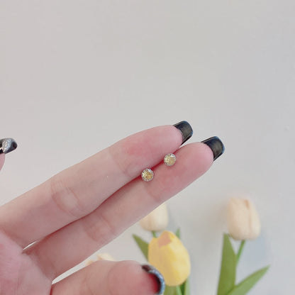 [Royal Jewellery]Sparkling Colorful Round Shape Earrings