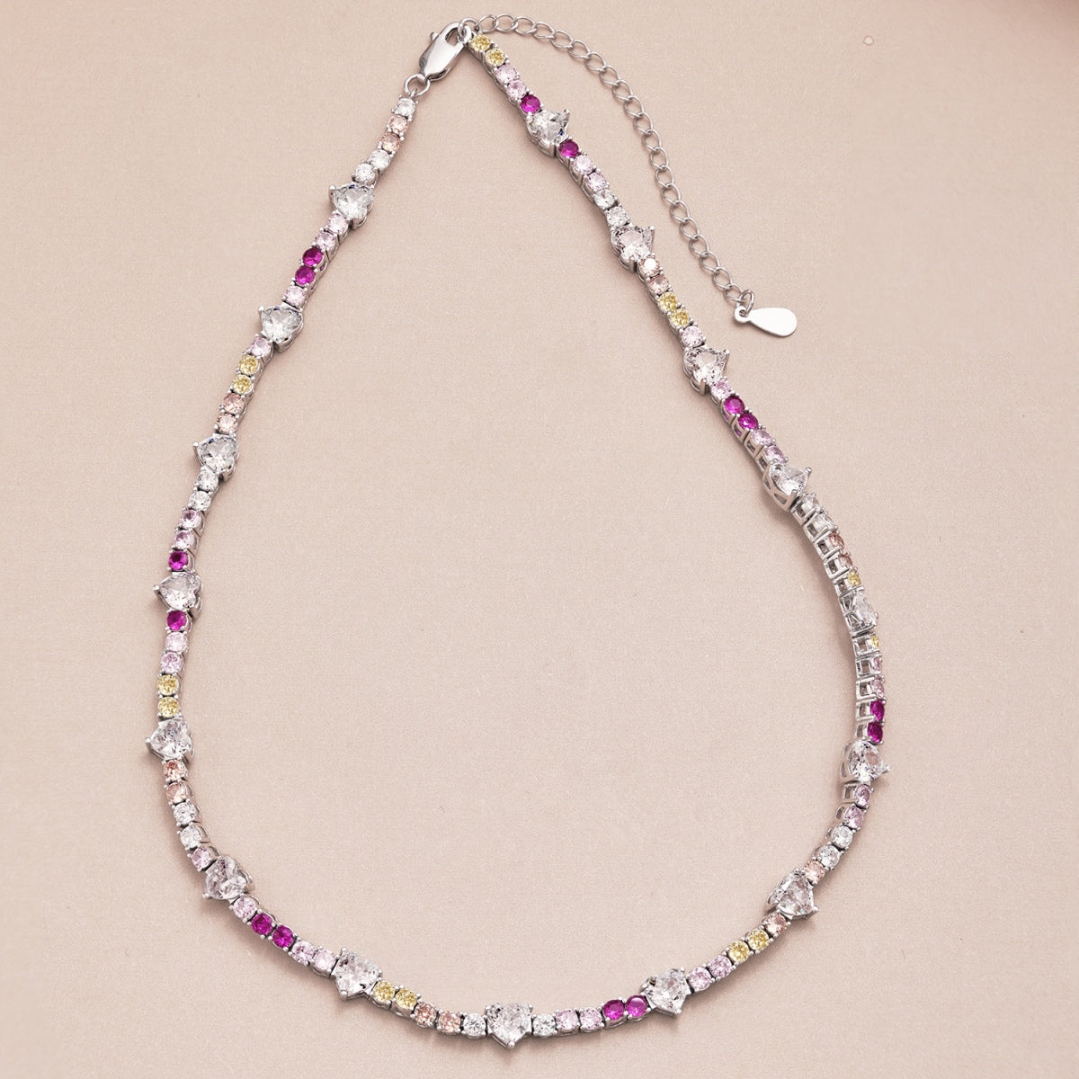 [Royal Jewellery]Delicate Colorful Rainbow Tennis Chain