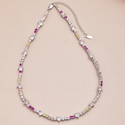 [Royal Jewellery]Delicate Colorful Rainbow Tennis Chain